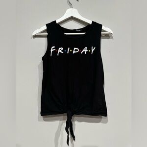 Friends TV Show Inspired Friday Tie Bottom Tank Top - Size: S